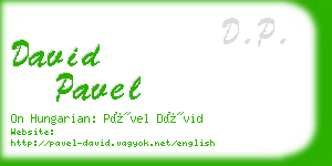 david pavel business card